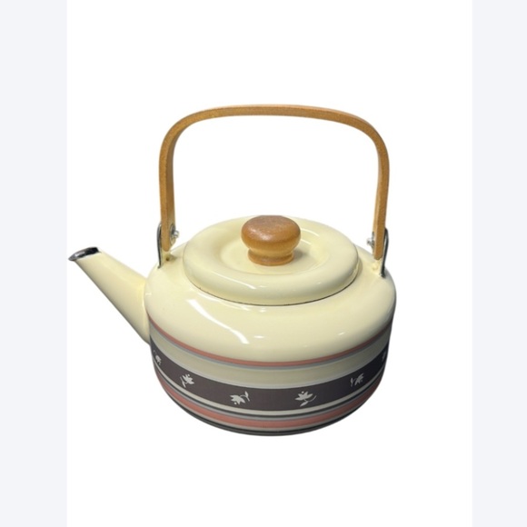 Vintage 1984 Monte Carlo Teapot | Floral Enamel | Farmhouse Kitchen - Picture 1 of 5